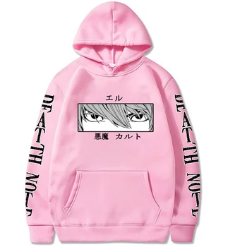 Harajuku Death Note Unisex Hoodies Japonské Anime L Lawliet Diabol Oko Vytlačené Mužov s Kapucňou, Streetwear Bežné Mikiny