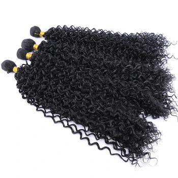 čistá farba roztiahnutá dĺžka 14-30 cm Kinky afro kučeravé vlasy výplet čierna, Hnedá, zlatý Syntetické predlžovanie vlasov