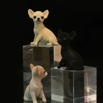 Pán Z Živice PVC Miniatúrne Animal Model Roztomilý Čivava Šteňa Psa Model Hračky vhodné na Akcie Obrázok Hračky, Príslušenstvo