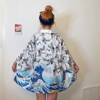 2020 Dámske topy a blúzky harajuku kawaii tričko Japonský streetwear oblečenie kimono cardigan žena yukata blúzka ženy