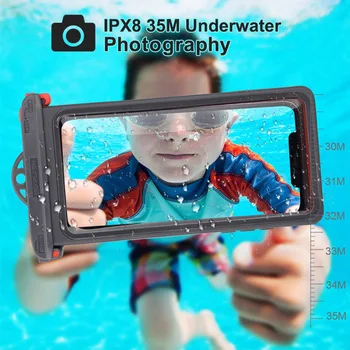 Vodotesný Telefón Prípade Plávať Puzdro Taška obal Pre Samsung S10 S8 Proti pádu Kryt Pre iPhone 11 XS MAX 8 7 6 Plus Nižšie 6.9 palec