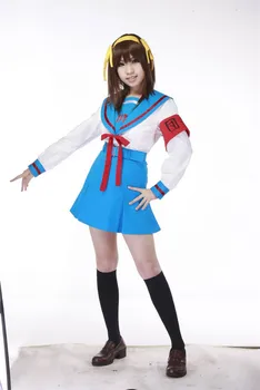 Suzumiya Haruhi Č Yuuutsu anime cosplay Suzumiya Haruhi zimnej školy jednotné cosplay halloween kostýmy