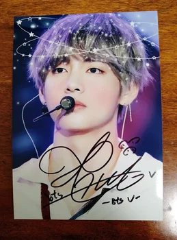 List podpísali Bangtan Chlapcov V Kim Tae Hyung autographed foto MILOVAŤ SAMI seba 5*7 K-POP 012019E