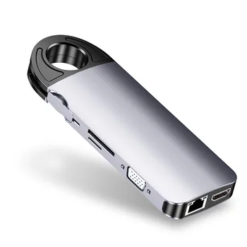 10 V 1 USB Hub Pre MacBook USB C Do HDMI/VGA/RJ45 Thunderbolt 3 Typ Adaptéra-c, USB 3.0 Hub, PC, Mobilný Telefón Dokovacej Stanice
