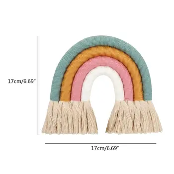 IN Nordic Domov Tkanie Rainbow Gobelín Bavlna Ručne Tkané Farebné Ozdoby na detské Izby, Dekorácie Strapec Stene Visí