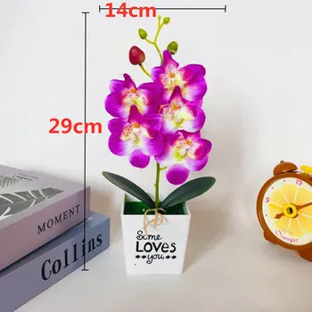 Umelé Mora Orchidea, Kvet Usporiadanie Hodváb Motýľ Orchidea s Hrniec pre Domáce Kancelárie Strany a Svadobné Dekorácie