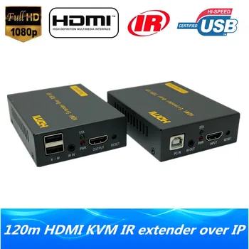 Vysoká Kvalita IP Sieti, HDMI, USB Klávesnice, Myši KVM Extender 120m Cez TCP IP 1080P HDMI KVM IČ Extender Cez RJ45 Cat5e/6 Kábla