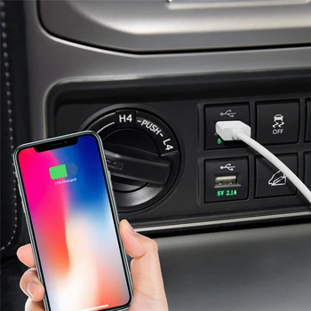 MICTUNING 2.1 A USB Nabíjačka do Auta s Modrý Indikátor pre Telefón, Tabliet Rýchlu Nabíjačku pre Modely Toyota v roku 2018