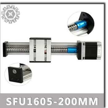 Štádium C SFU1605-200 mm Lineárne vodiace Koľajnice Linear Actuator Systém Tabuľka Modulu 200 mm Travel Dĺžka 200 MM CNC Sprievodca SFU1605 StageC