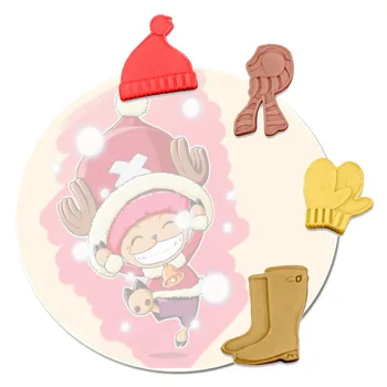 4 ks zimné zábavy Vianočné Pečenie Pečiva kus Rezačka,Cookie Cesto fréza Fondant piest Pečenie nástroje pre Koláče, Pečivo nástroje