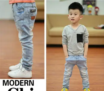2018 jar a v lete deti chlapec, džínsy, nohavice detí bežné nohavice kórejský svetlo-farebné bavlnené nohavice
