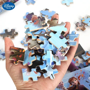 Disney 60 PcsPrincess Mrazené 2 Hračka Drevené Puzzle Box Vzdelávania V Ranom Veku Detí Spodnej Box Puzzle, Hračky Narodeninám Dieťa Hračky