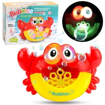 Vonku Fúka Bublina Žaba&Kraby Baby Kúpeľ Hračka Bublina Maker Plávanie Vaňou Mydlo Stroj Hračka pre Deti S Hudbou Vodný Hračka