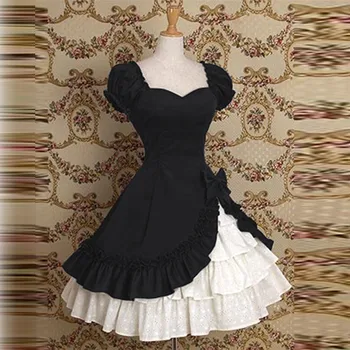 Stredoveké Lolita Ženy Šaty Vintage Jeseň Fashion Gotický Súd Oblečenie Žien Patchwork Prehrabať Šaty Červené Víno Tunika Klasické#G8