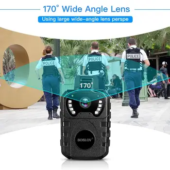 Boblov WN10 Policajná Kamera HD 1080P Presadzovania Práva Cam Nositeľné Telo Fotoaparátu Bezpečnosti cam Mini Videokamera DVR záznam Telo Nosené cam
