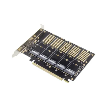 PCIe 5 Port M. 2 Tlačidlo B SATA3.0 Rozširujúca Karta SSD Čip JMicron JMB585 PCI Express SATA M2 NVME PCI-e Vzostup Converter Karty Adaptéra