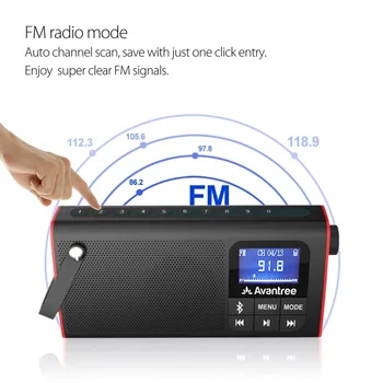 Avantree SP850 Prenosné, FM Rádio, Bluetooth Reproduktor a SD Kariet 3-in-1, MP3 so Slúchadlami Zásuvky