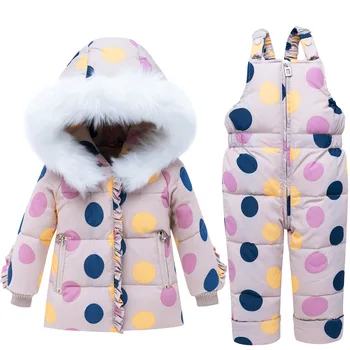 2020 Baby Girl Zimné Snowsuit Kapucňou Nadol Bunda, Kabát, Nohavice Batoľa Dievča Oblečenie Nastaviť 1-4 Rokov Deti Detská Dievča Obleku Snehu