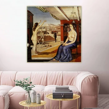 Citon Paul Delvaux《Hovor,1944》Surrealizmus Plátno Olejomaľba Umelecké Diela Plagát Obrázok Na Pozadí Na Stenu Dekor Domáce Dekorácie