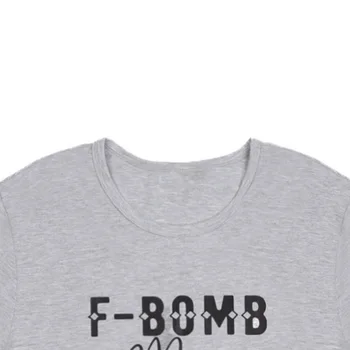 2019 Nové Vrcholy Tee Ženy Bomba Mama confett tlačiť T-shirt Lete O-Neck Tee Tričko Šedej Top Pre Ženy základné lete tees