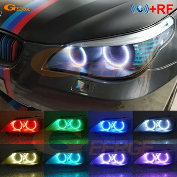 Pre BMW E60 E61 LCI 525i 528i 530i 535i 545i k550i M5 Vynikajúce RF diaľkové Bluetooth APLIKÁCIA Multi-Farebné RGB led angel eyes auta