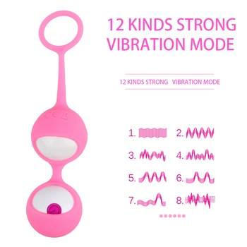 Smart Kegel Loptu Vibrátor Vagina Sprísnenie Cvičenie Geisha Vaginálne Ben Wa Sexuálne Hračky pre Ženy 12 Rýchlosti Bezdrôtového Diaľkového Ovládania