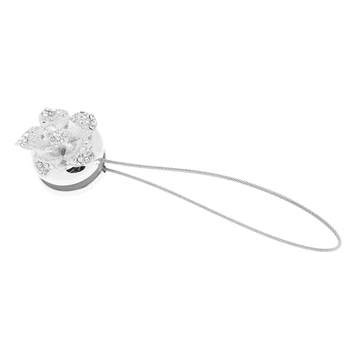 Magnetické Crystal Sakura Kvet Opony Tieback Kravatu-Späť Pracky Okno, Dvere Záves Prikryť Klip, Striebro 35 cm