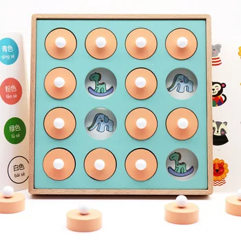 Montessori Pamäte Zápas Šach Hra 3D Puzzle Drevených Skoro Vzdelávacie Rodinnú oslavu Bežné Interakcie Hry Hračka pre Deti, Darčeky