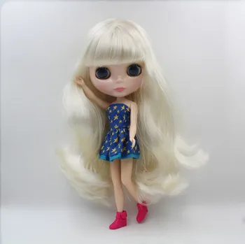 Blygirl,Blyth bábiku,Biela rany, kučeravé vlasy, normálne telo, 7 spojov, 1/6 bábiky, 30 cm, môže byť nahradený