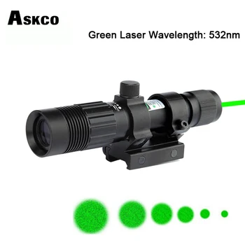 Askco Taktické Lov Nastaviteľné Zelený Laser Sight Kód Baterka Nočné Videnie Svetla Bodka na Svetlo Upraviť w/Mount