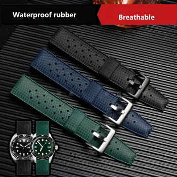 Premium Triedy Tropic Gumy Watchband 20 mm 22 mm Pre seiko SRP777J1 Nové Hodinky popruhy Potápanie Vodotesný Náramok Čierna modrá Farba