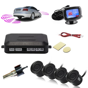 Vehicle Parkovanie Snímač LCD Displej s Prepnúť Auto Reverse Radar Parkovanie Vzdialenosť Zadnej 4 Senzory Backup Systém Alarm Buzzer