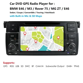 Pôvodné cena 1 Din Auto DVD Prehrávač Pre BMW E46 M3 318/320/325/330/335 Rover 75 1998-2006 GPS Navigácie BT SWC RDS DVBT DAB+ EQ