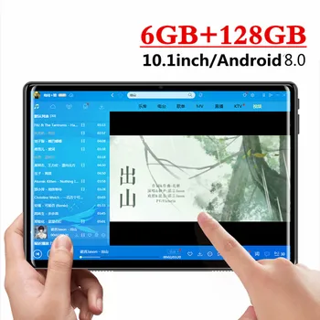Tablet Android OS Podpora Google Play Store Dual SIM Karta 4G WiFi GPS Super Tvrdené Sklo Displej IPS, 10 palcový Tablet 6 G+128 GB