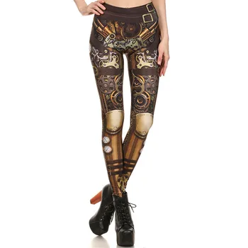 Leginy Ženy Steampunk Retro Legíny Komické Cosplay Tlač Gotický Strerchy Skinny Nohavice Letné Legíny Pre Ženy
