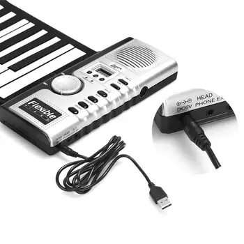 Nové Flexibilné Klavír 61 Klávesov Elektronický Klavír, Keyboard Kremíka Roll Up Piano Sustain Funkcia USB Port S Hlasný Reproduktor