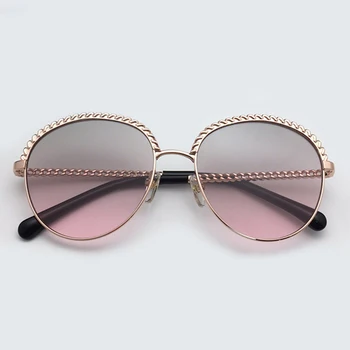 Kovovým Rámom slnečné Okuliare Ženy 2019 Luxusné Najnovšie Značky Dizajnér Okrúhle Slnečné Okuliare Módne Odtiene Žena UV400 S Box