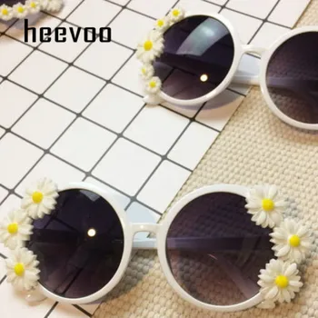 Nádherné Ženy Okrúhle slnečné Okuliare Kryštál Diamantu Pearl Ručné Okuliare UV400 Zrkadlový Objektív Kvet Dizajn Letné Slnečné Okuliare