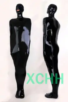 Sexy exotické Sexy ručné prispôsobiť Black Muži male Latex Sleepsack Bodybag Taška s kapucňou bdsm pre páry latex