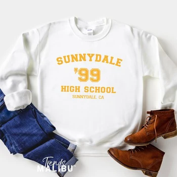 Sunnydale 99 High School Tv Relácie Crewneck Grafické Mikiny Ženy Dlhý Rukáv Topy Čierna Farba, Bavlna Jumper Pulóvre Tričko