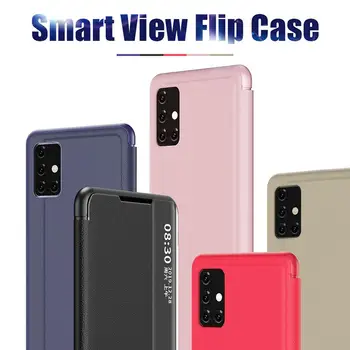 Smart View Flip puzdro Pre Samsung Galaxy A50 A51 A71 A70 Poznámka 10 9 8 S20 Ultra FE S10 Lite S9 S8 S7 Okraji J4 J6 Plus A6 2018 Kryt