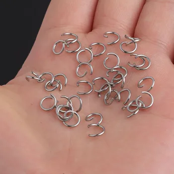 Fnixtar Nehrdzavejúcej Ocele Otvorené Skok Krúžky & Delené Krúžky DIY Konektory pre Šperky, Takže 0.8*6MM 1000pcs/veľa