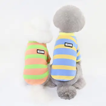 Pruhovaný sveter pet oblečenie jesenné a zimné oblečenie pre psy, psie oblečenie medvedík malé psie oblečenie, sveter