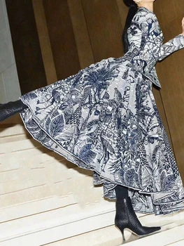 Big-názov letné dámske bavlnené 3D tlač skladaná sukňa 2020New dámskej módy elegantný retro party all-zápas lístkového sukne XL