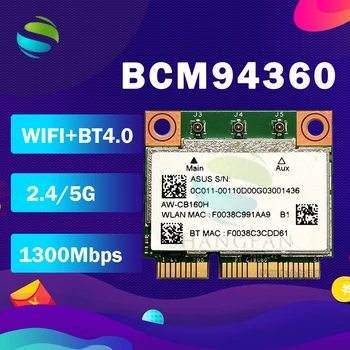 AzureWave AW-CB160H BCM94360HMB BCM94360 Half Mini PCI-express 802.11 AC 1300Mbps Bezdrôtovej WIFI siete WLAN Bluetooth4.0 Kartu