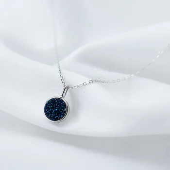Skutočné 925 Sterling Silver Jednoduché Módy Modré Crystal Kyanite Prívesky Nastaviteľné Náhrdelník Jemné Šperky pre Ženy