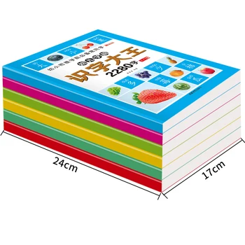 Nové 6Pcs/set 2280 Čínske Znaky Učenia Knihy Raného Vzdelávania pre Deti Predškolského Slovo Karty s Obrázkami & Pinjin Livros