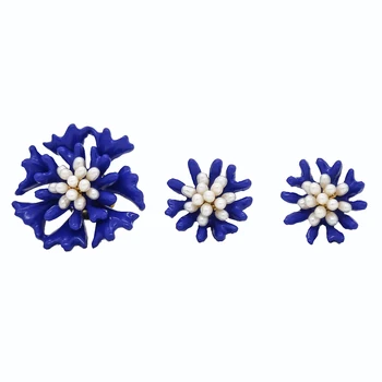Vanssey Módne Šperky Modrý Kvet Cornflower Bluebottle Prírodné Perly Brošňa Pin Svadobné Party Doplnky pre Ženy 2020 Nové