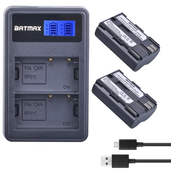 Batmax BP-511 BP-511A Fotoaparát Náhradná batéria+ LCD USB Duálna Nabíjačka pre Canon G6, G5, G3 G2 G1 EOS 300D 50D 40 D 30 D 20 D 5D