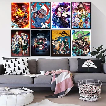 Japonské Anime Démon Vrah Plagáty A Tlačí Na Steny Umelecké Plátno Obrazy Obrázky Obývacia Izba Domáce Dekorácie